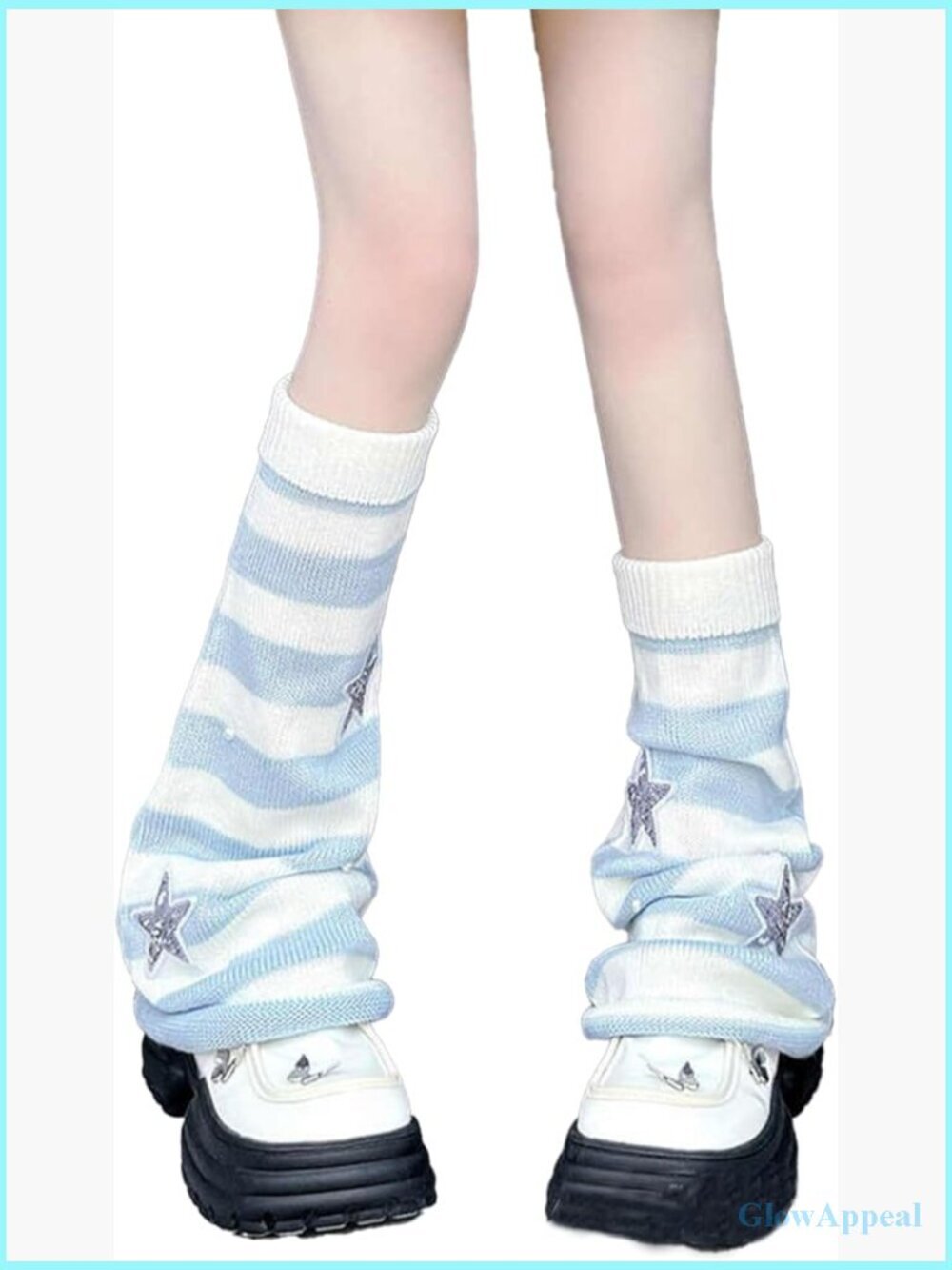 Knit Flared Leg Warmers Kawaii Star Gothic Harajuku Sleeves